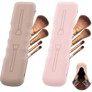 2Pack Travel Silicone Makeup Brush Case Holder Magnetic Closure (no brushes)
